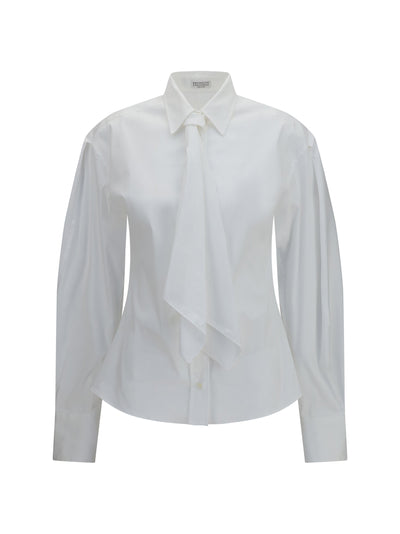cotton blend shirt with tie