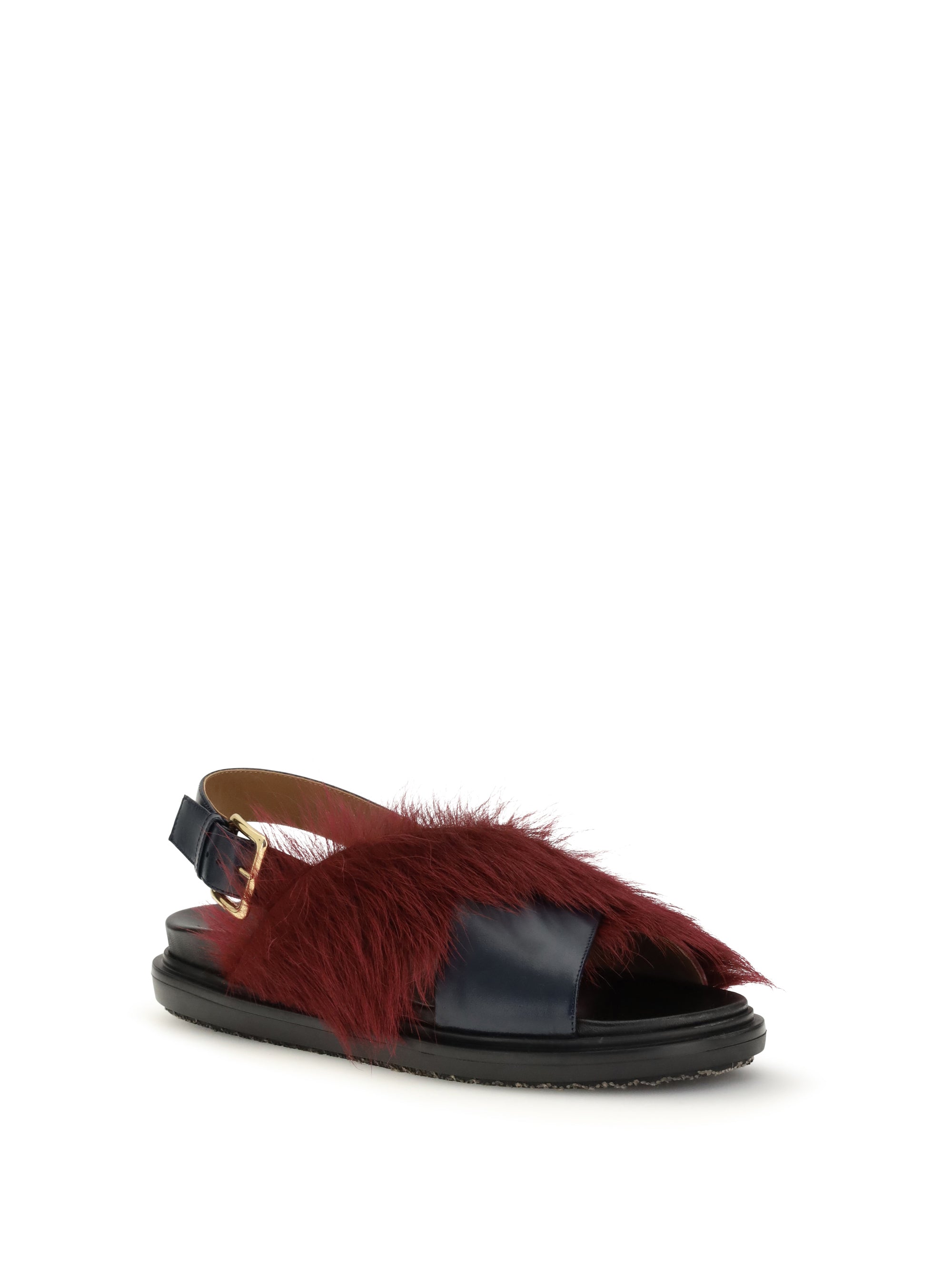 MARNI 36 fur-lined fussbett sandals
