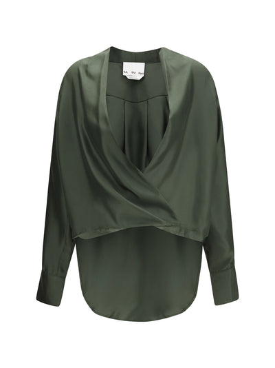 silk wrap blouse