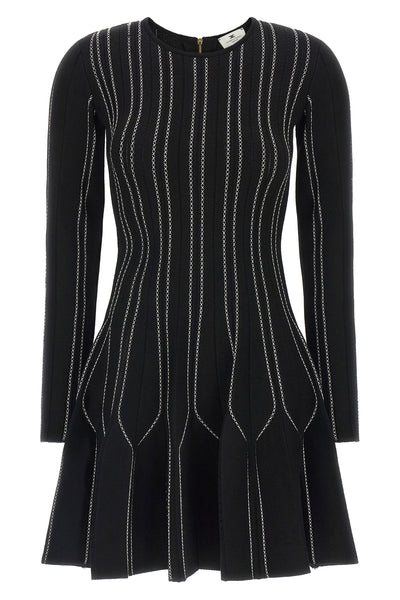 elisabetta franchi mini dress defines the silhouette through a rigorous sartoria