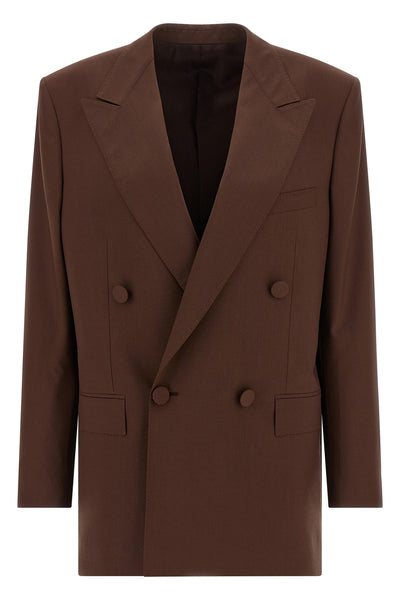 amedeo double-breasted light wool blazer