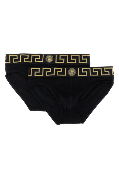 the bi-pack of versace stretch cotton briefs