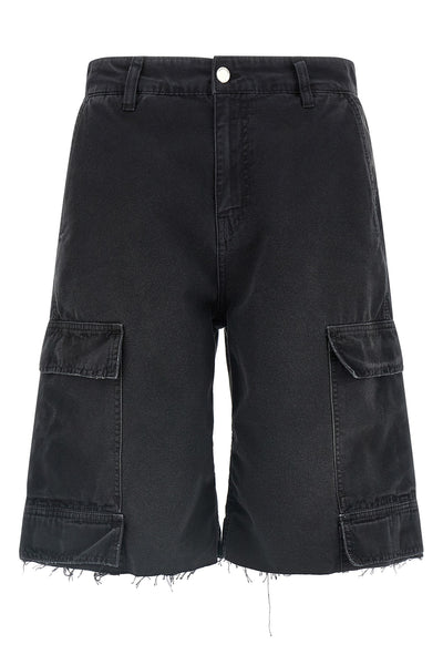 cargo short () cargo bermuda shorts in used-effect garment-dyed cotton denim