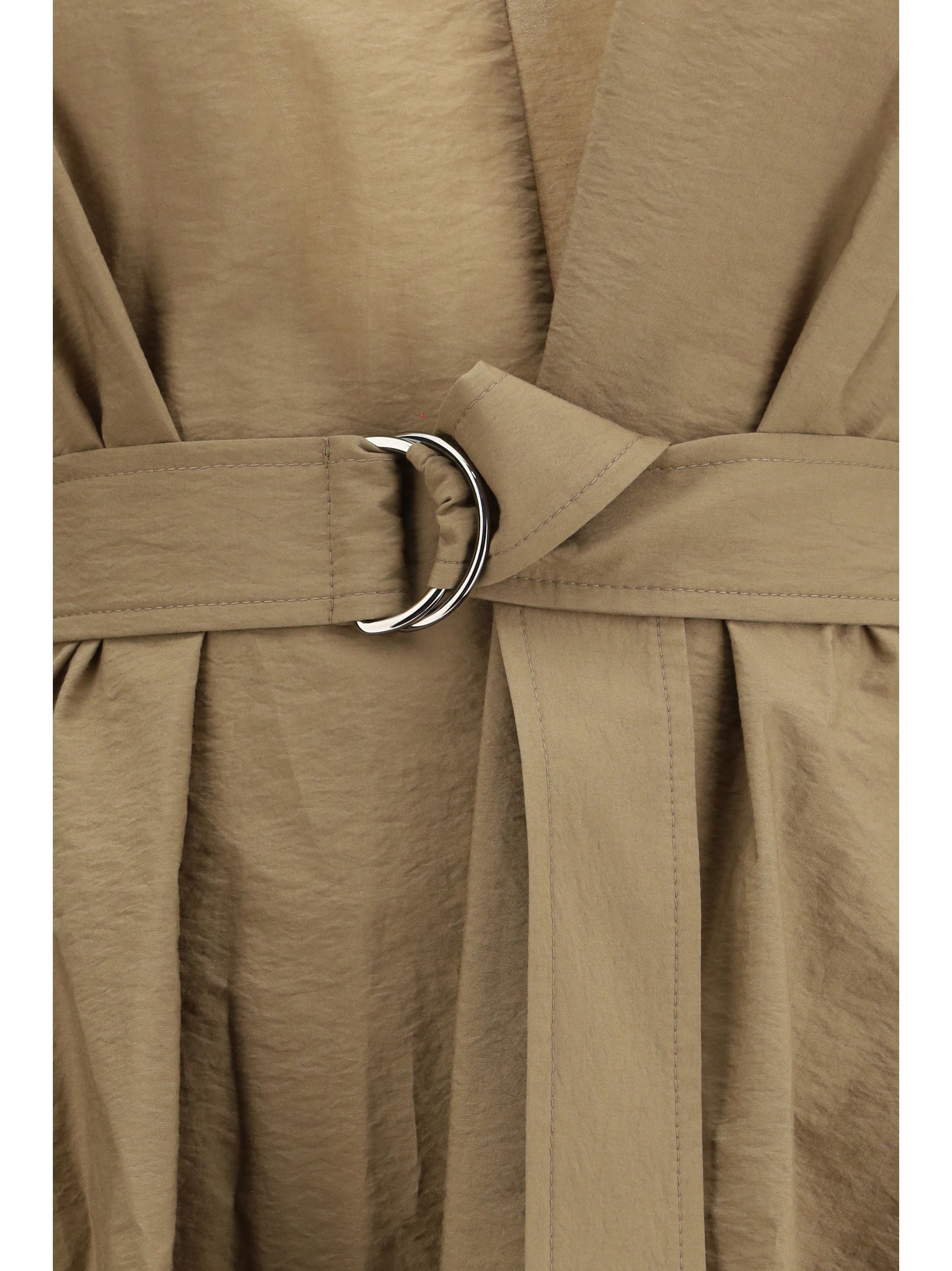 BRUNELLO CUCINELLI L cotton poplin dress precious shoulder detail