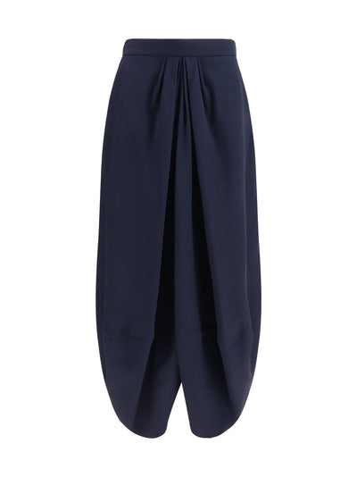pleated silk skirt