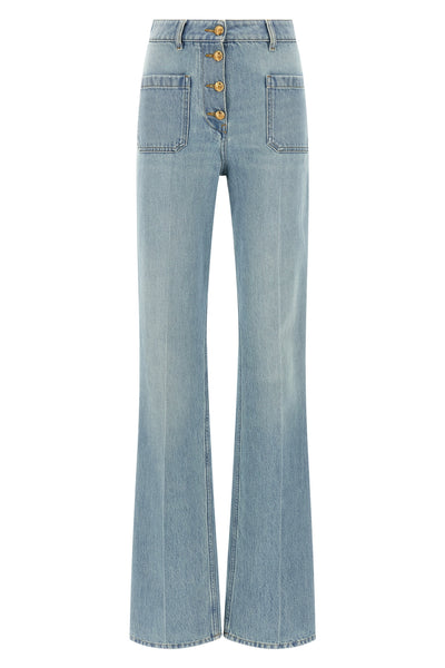 stone-washed cotton denim jeans