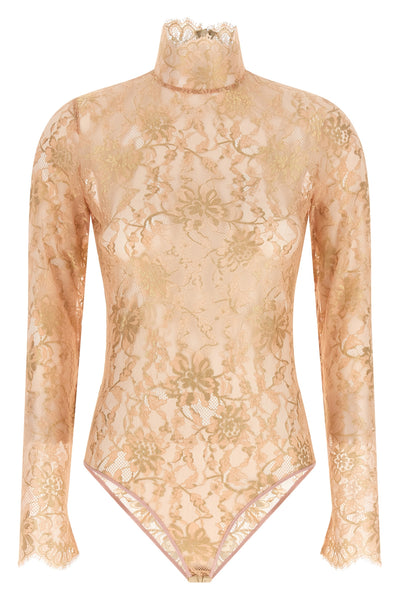 the valentino garavani bodysuit defines a tight silhouette through sophisticated