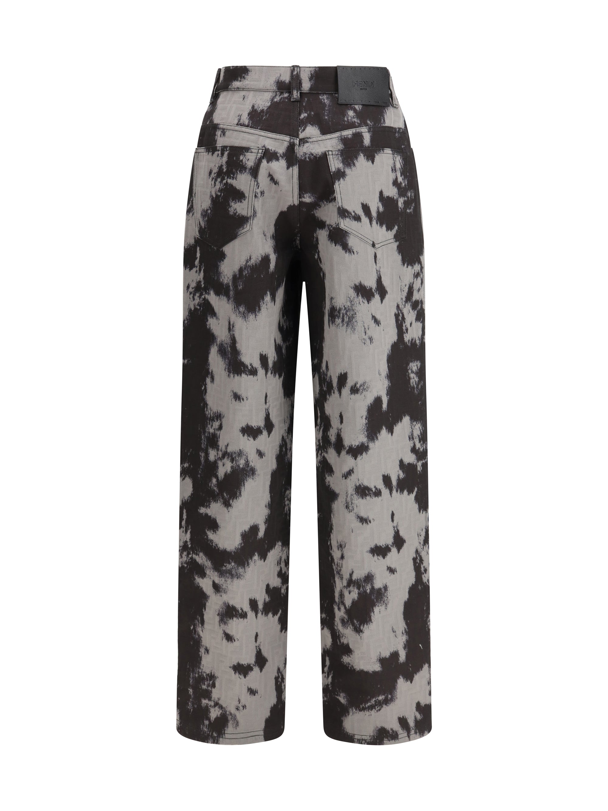 FENDI 38 ff animalier print jeans
