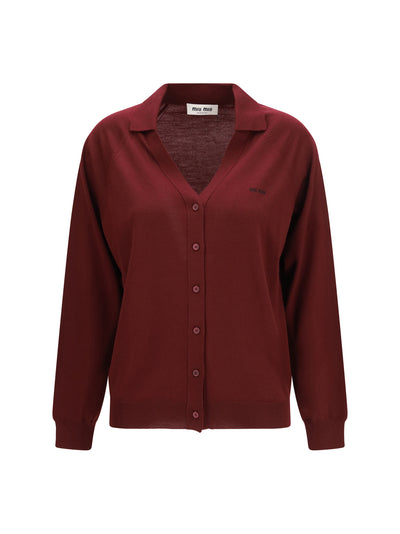virgin wool cardigan with a collar