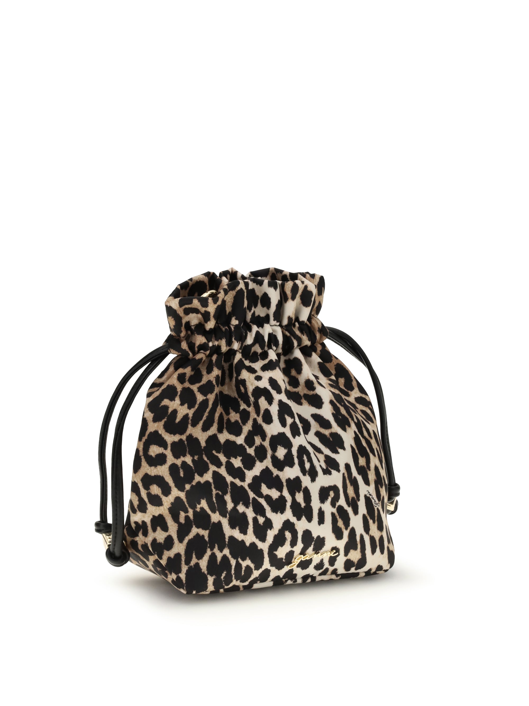 GANNI OS leopard print bucket bag