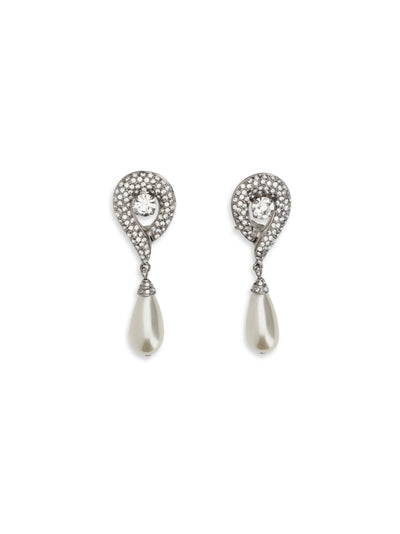 crystal earrings with pearl pendants
