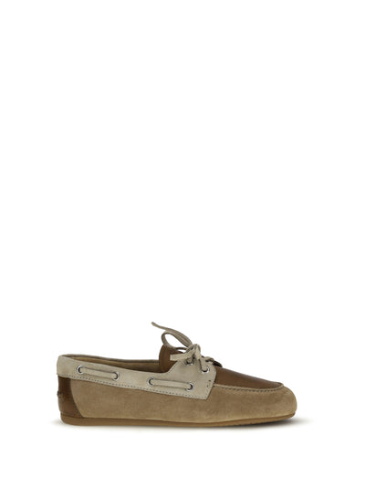 leather and suede loafers