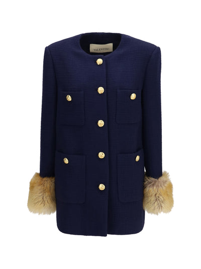 wool tweed caban coat