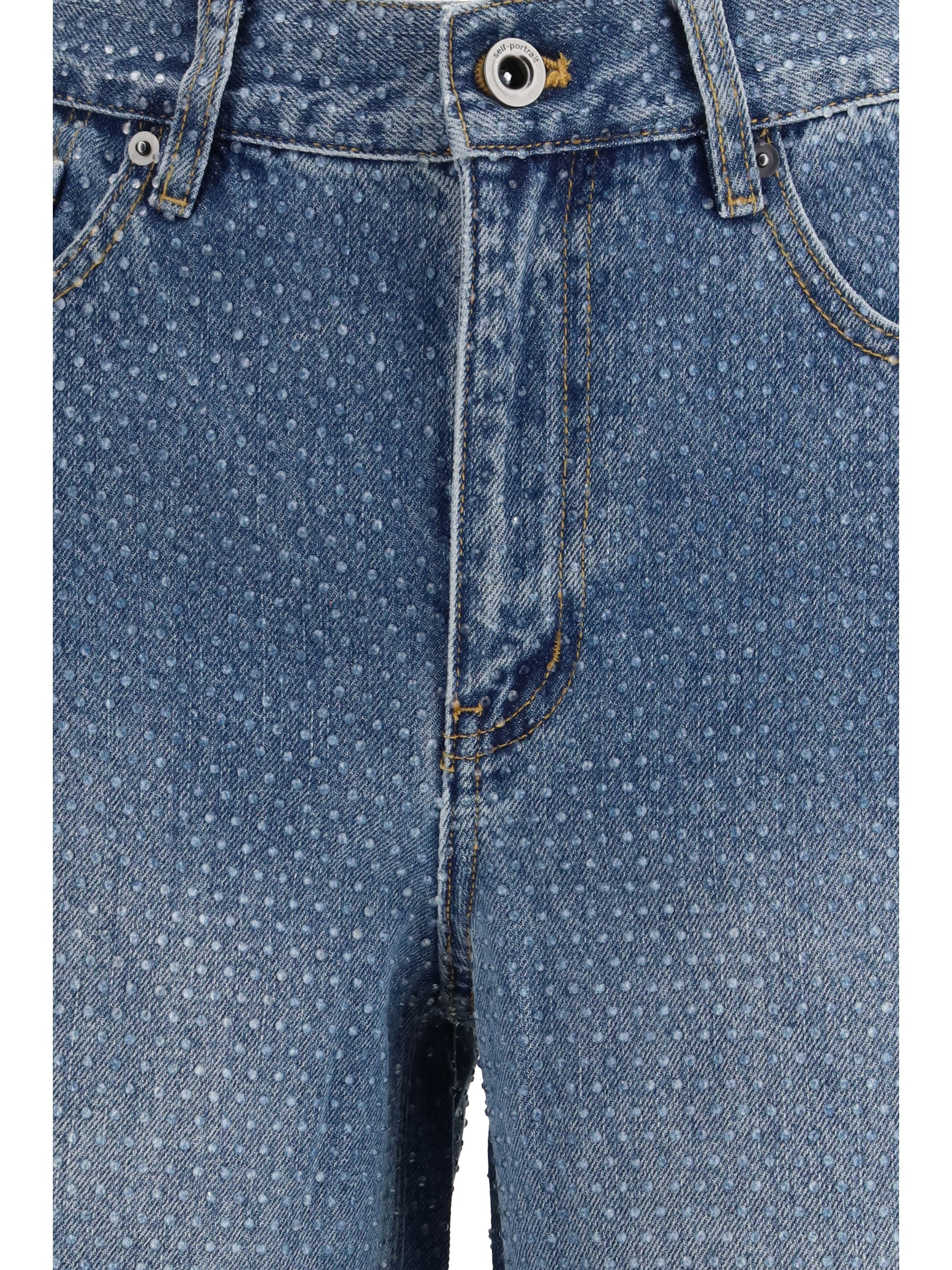 SELF-PORTRAIT 24 straight-leg jeans with all-over rhinestones