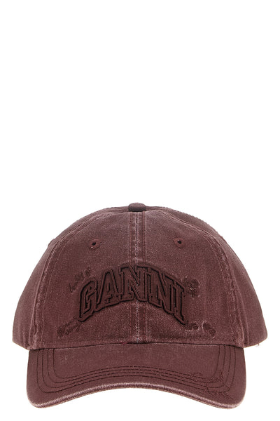the ganni baseball cap redefines the casual aesthetic through pure organic cotto