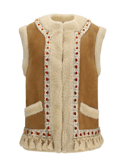 suede and fur vest