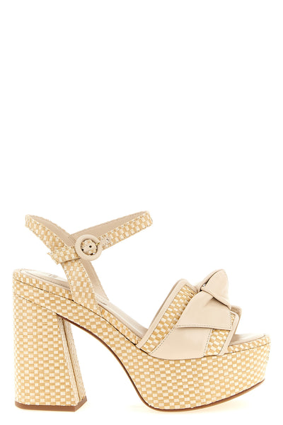 maxi clarita sandals in two-tone natural raffia woven