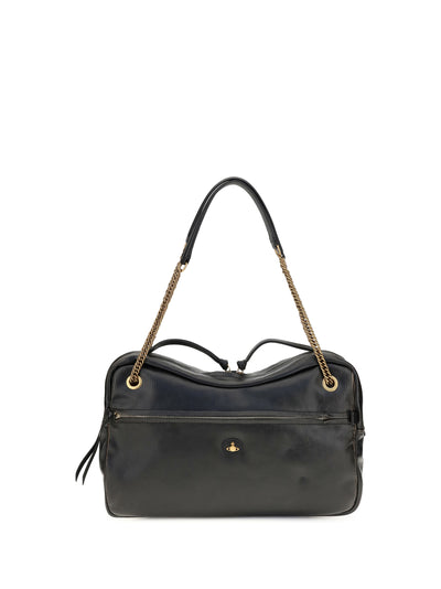 large dolce textured leather shoulder bag