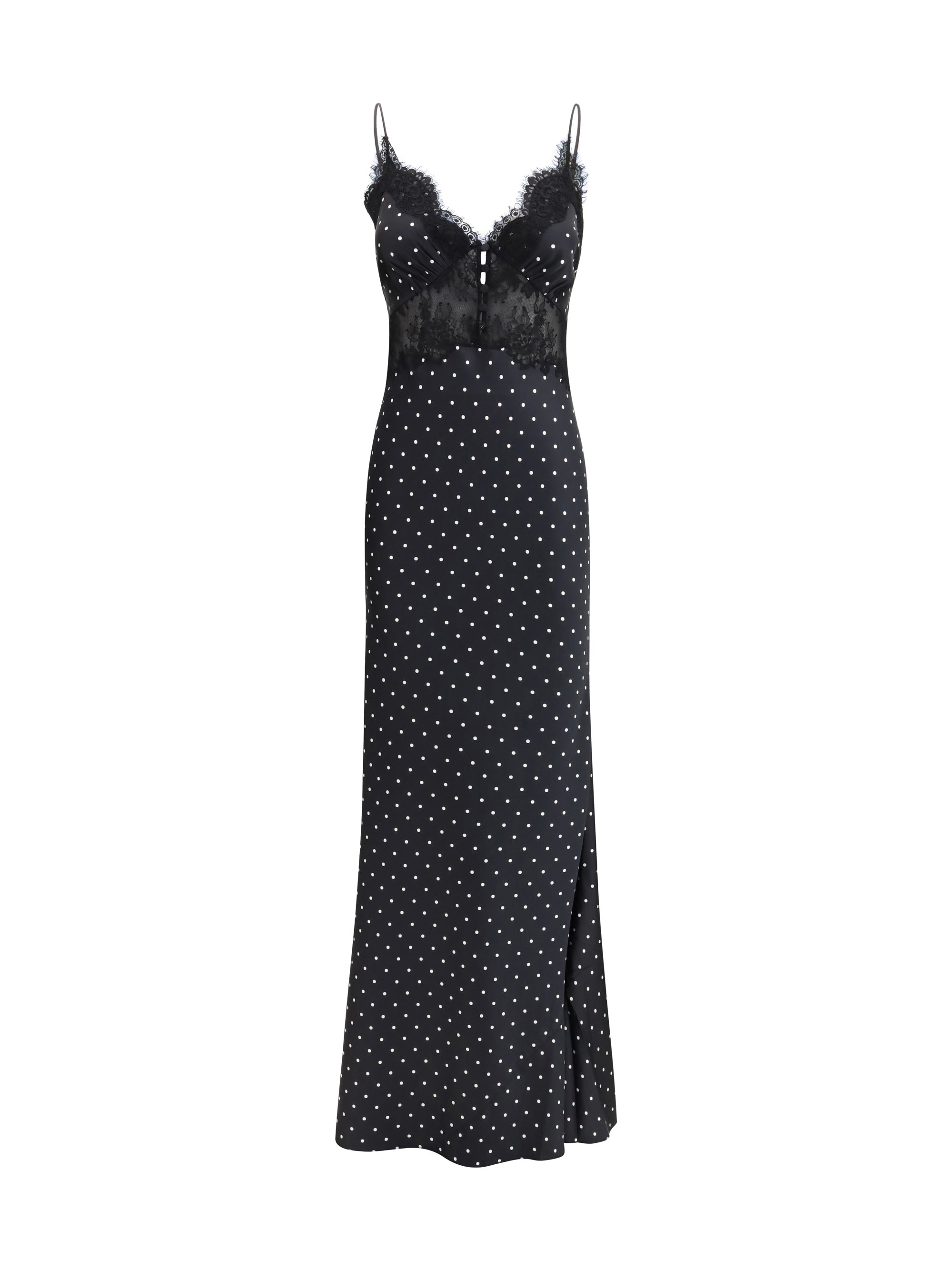 SELF-PORTRAIT 6 polka dot satin maxi dress