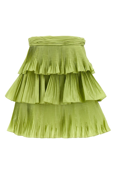 mini skirt in pleated taffeta