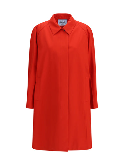 cotton gabardine coat with classic collar