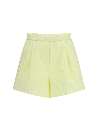 les fleurs embroidery cotton poplin shorts