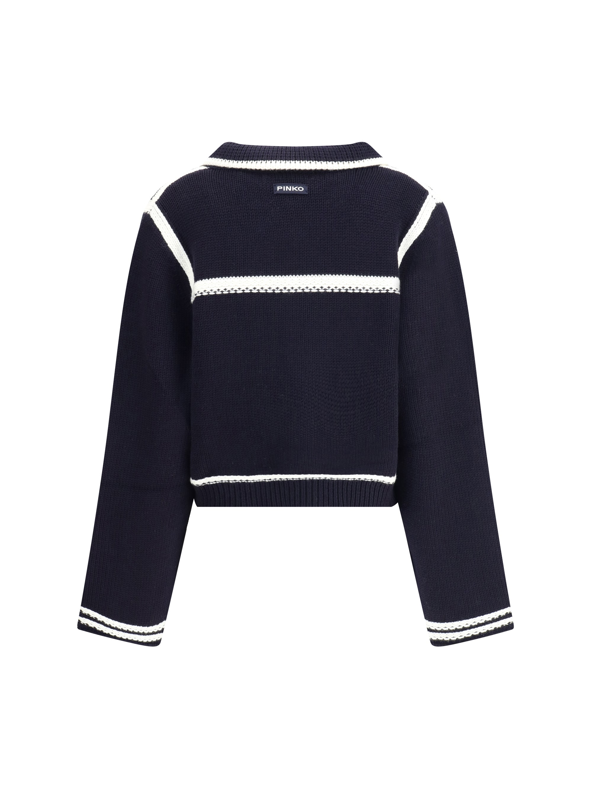 PINKO 40 cardigan with contrasting profiles