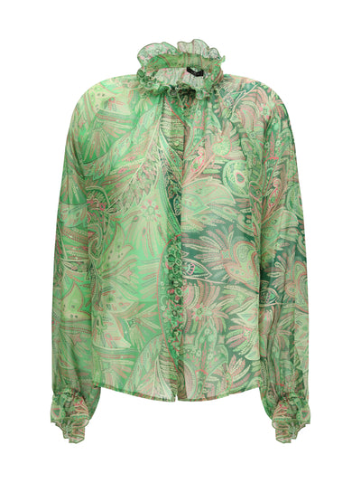 paisley ruffled shirt