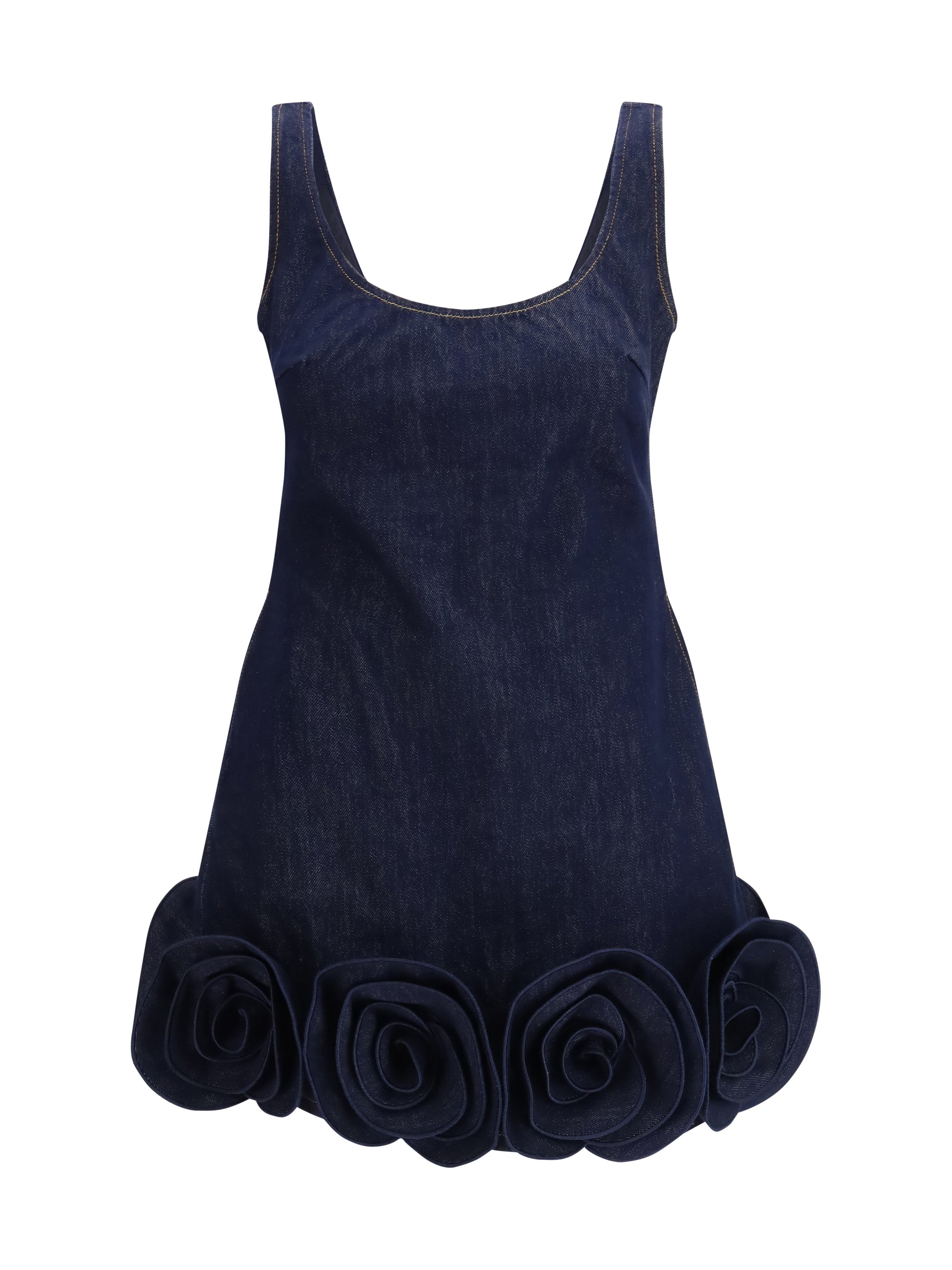 SELF-PORTRAIT 6 denim 3d flower mini dress
