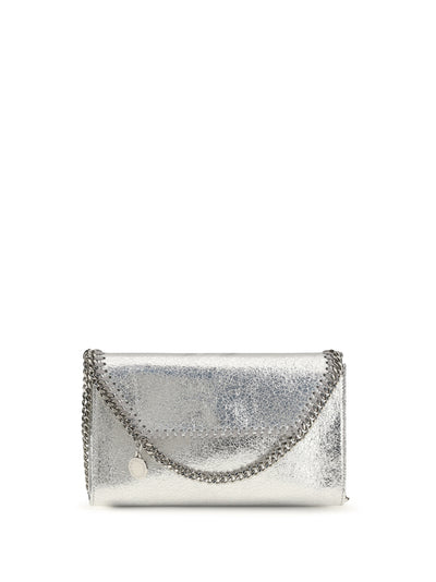 falabella metallic fabric shoulder bag