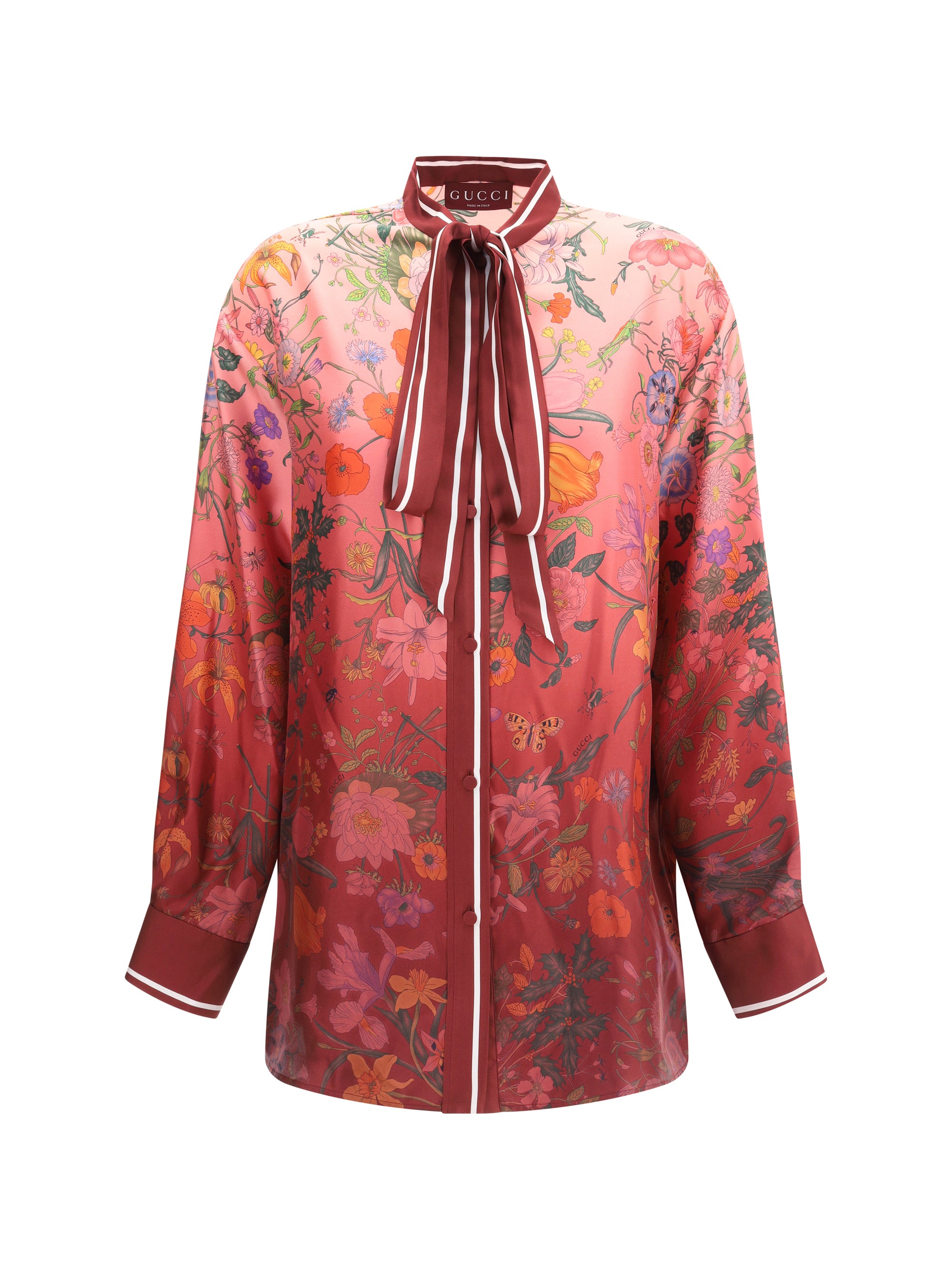 GUCCI 40 silk floral shirt