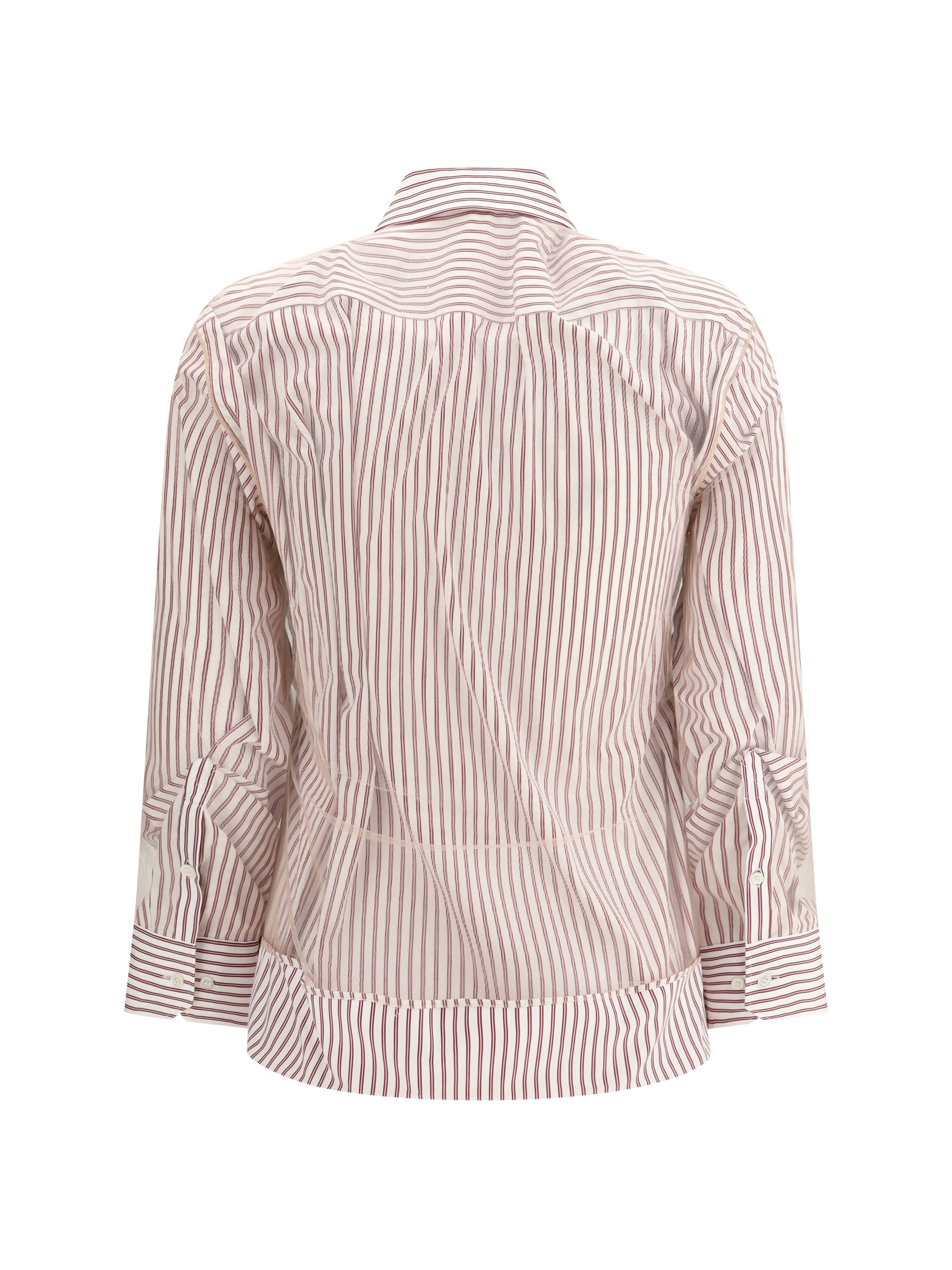 MARGIELA 42 layered tulle striped shirt