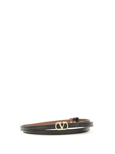 reversible vlogo signature glossy calfskin belt