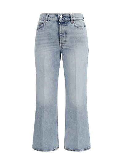 cotton flared-hem jeans