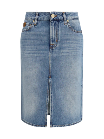 denim midi skirt