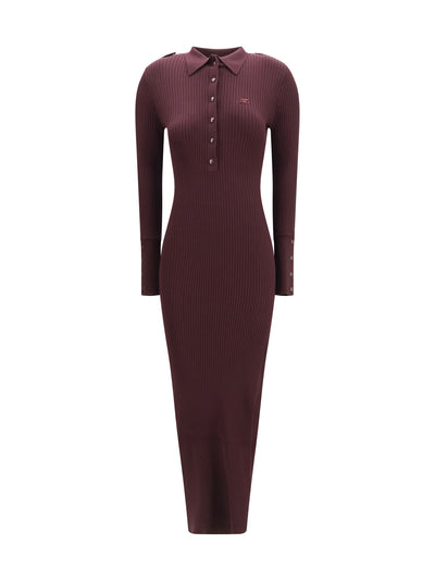 rib knit polo long dress