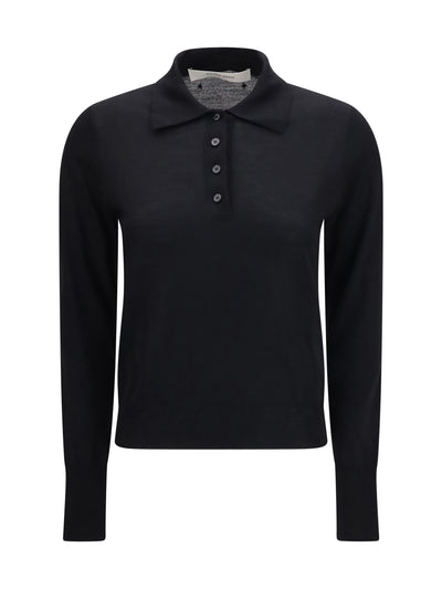 long sleeve merino wool polo
