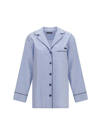 embroidered cotton-blend shirt