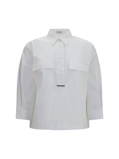 cotton shirt with monili details