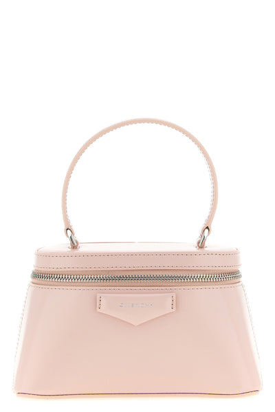 box-shaped leather handbag