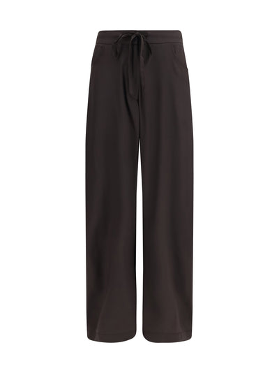 barrel-leg pants with drawstring in silk