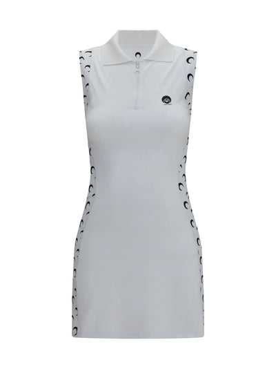 moon print mini polo dress