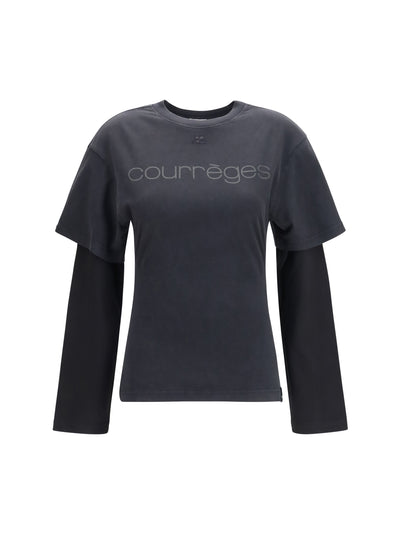 logo print double sleeves t-shirt