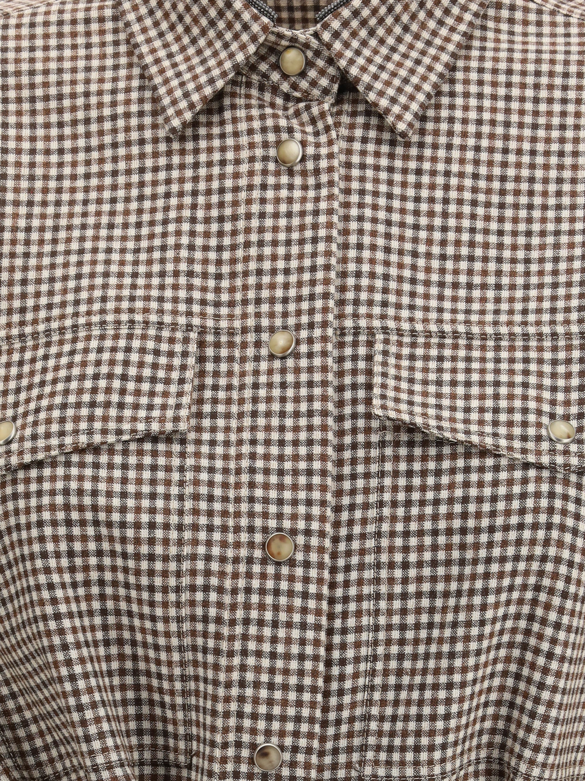 BRUNELLO CUCINELLI M checked virgin wool shirt
