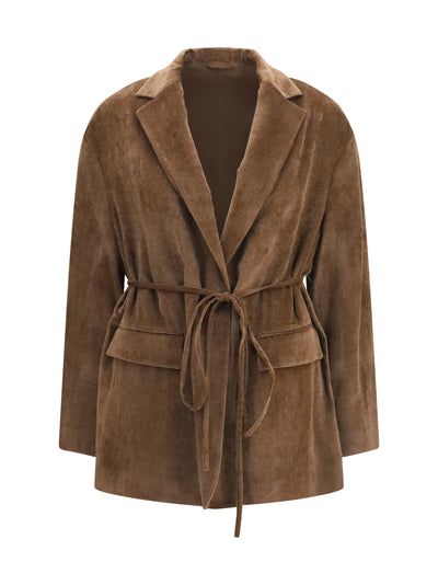 cashmere-blend jacket with drawstrings