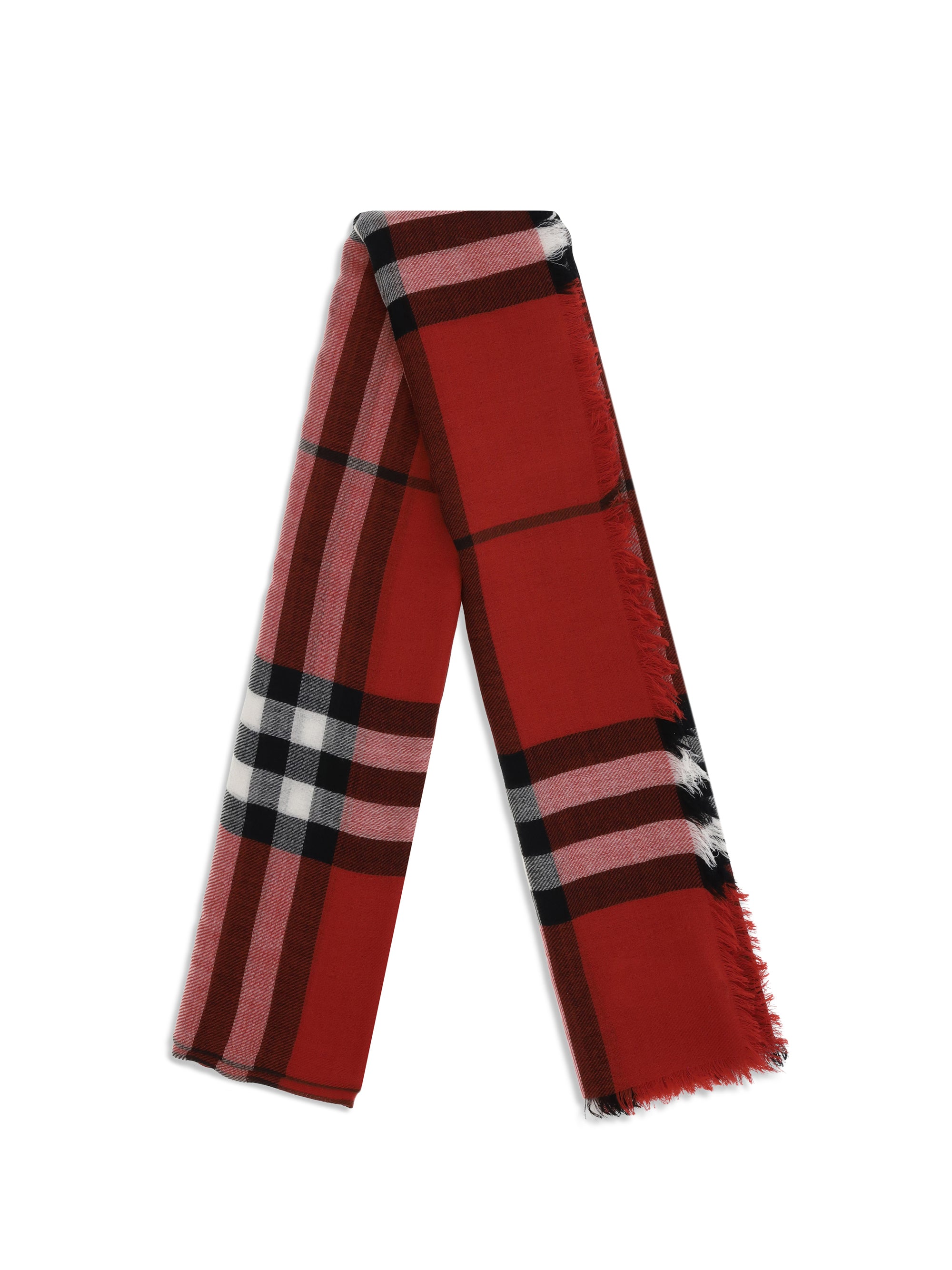 BURBERRY OS wool check wide scarf