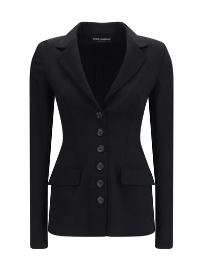 stretch wool single breasted jacket