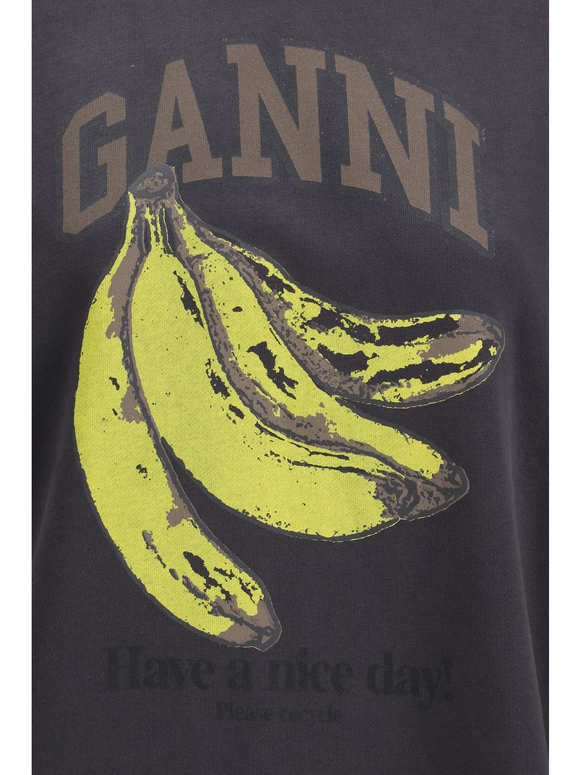 GANNI L banana graphic hoodie