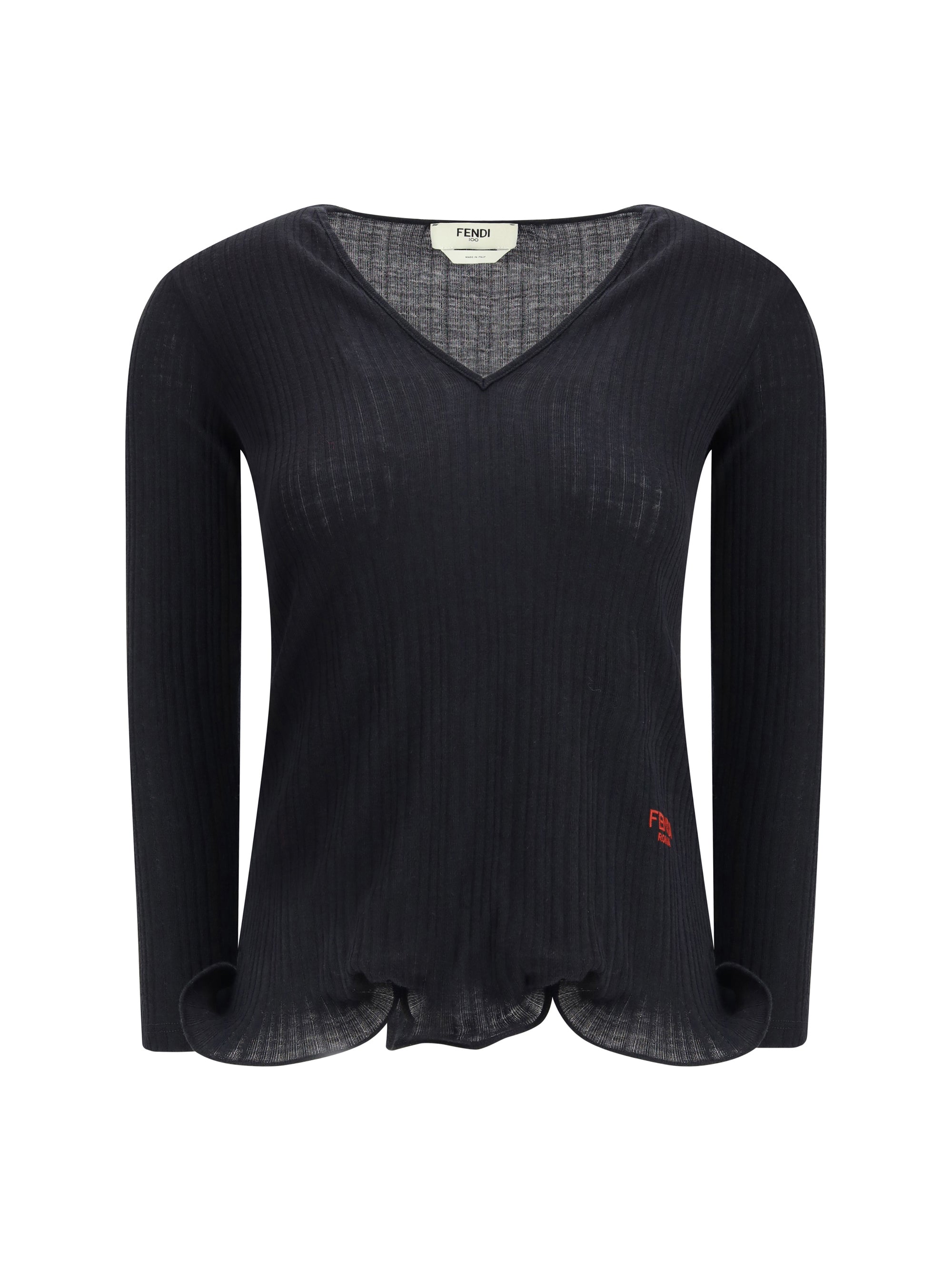 FENDI L long-sleeved virgin wool top