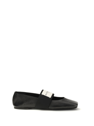 leather sliced square ballerinas